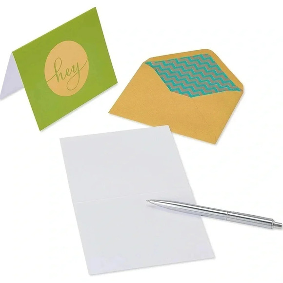 Papyrus Hello Notes Boxed Card Set with Gold Foil Accents 4 Bright Designs BNIB - Picture 5 of 15